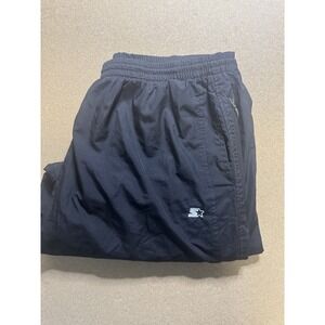 Vtg Starter Track Pants Men 2xL Black Baggy Relaxed Fit  Lined‎ Windbreaker Y2K